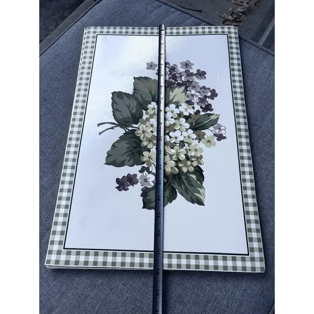 6 Martha Stewart Hydrangea Vinyl Placemats Floral 1997 Cottage